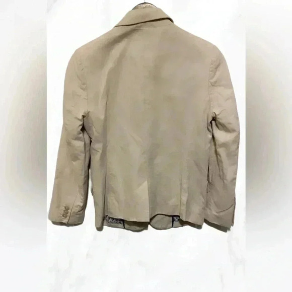 Lucky brand stylish  tan casual day 2 nite long sleeve 2 button cream blazer 2 - Picture 2 of 5